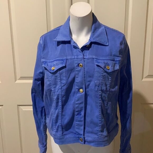 MK Oxford Blue stretch denim jacket. XL. NWT - Picture 1 of 10